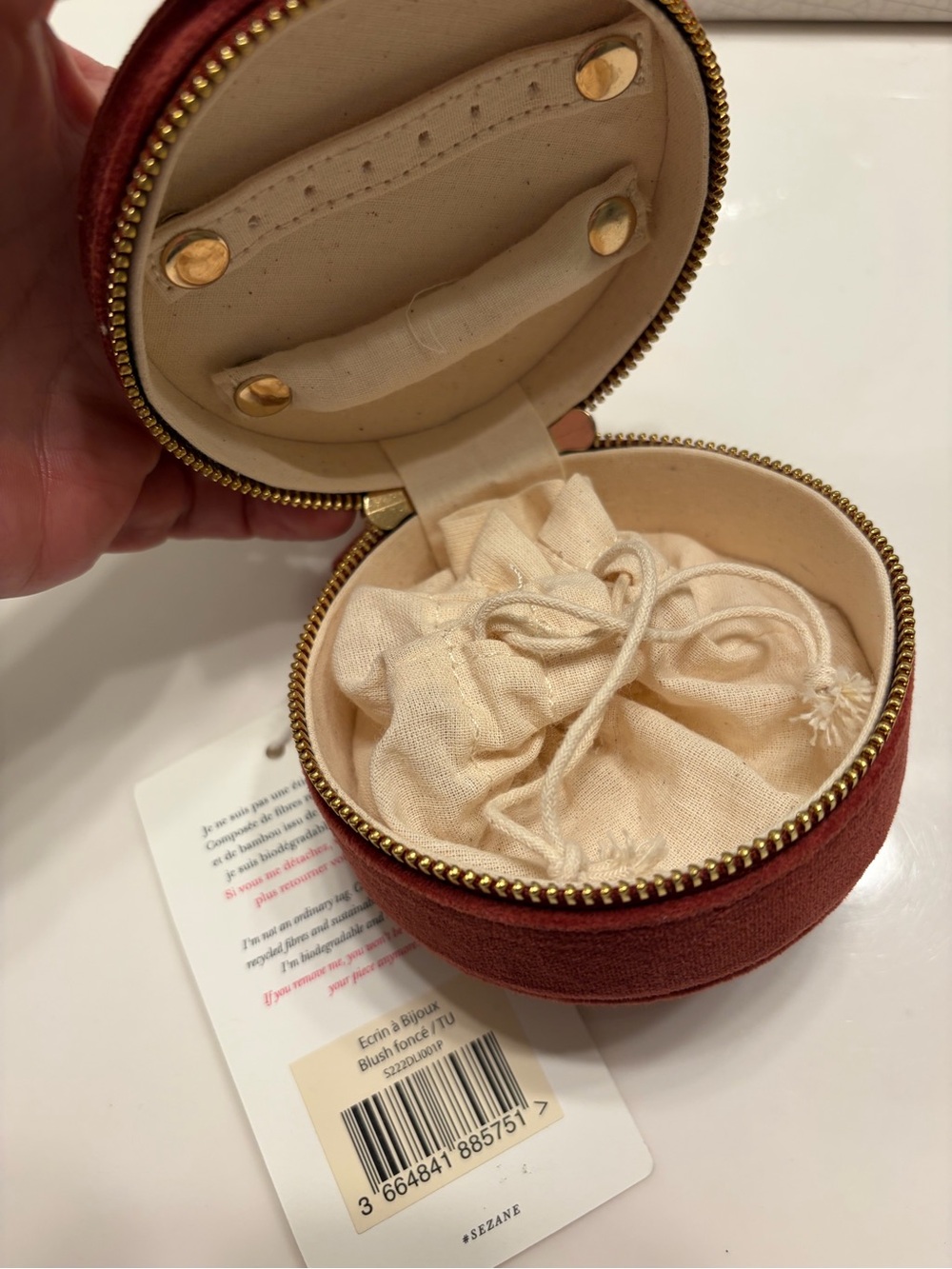 Sezane Dark Blush Jewelry Case NWT - Picture 6 of 7